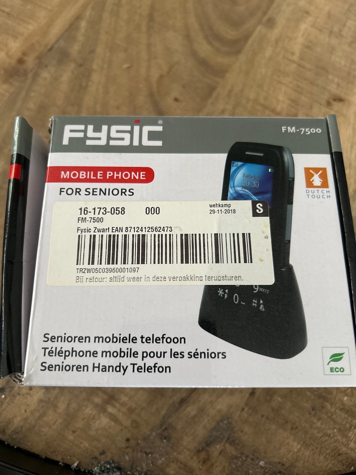 Fysic FM-7500 Senioren Mobiele Telefoon Zwart, Geen camera, Nieuw, Ophalen of Verzenden, Klassiek of Candybar