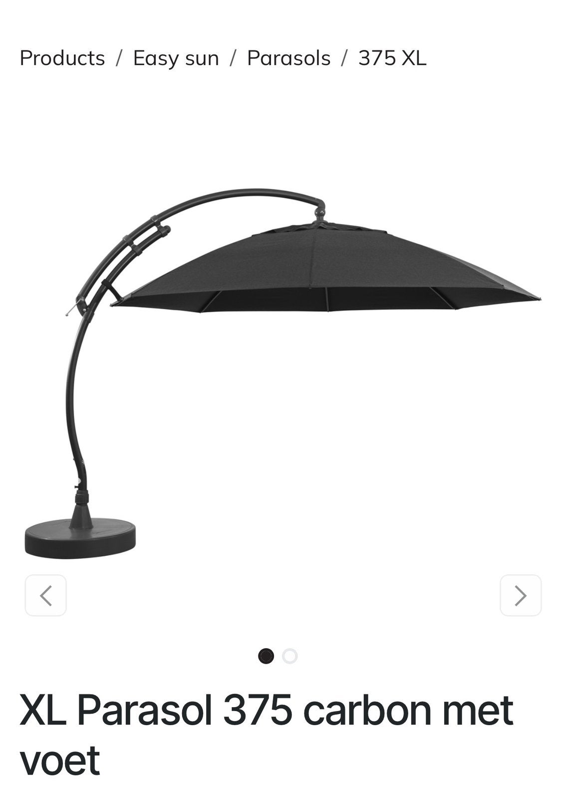 GEVRAAGD parasol Garden Sun / Easy Garden 3,50 of 3,75 cm, Tuin en Terras, Ophalen, Zo goed als nieuw, Zweefparasol