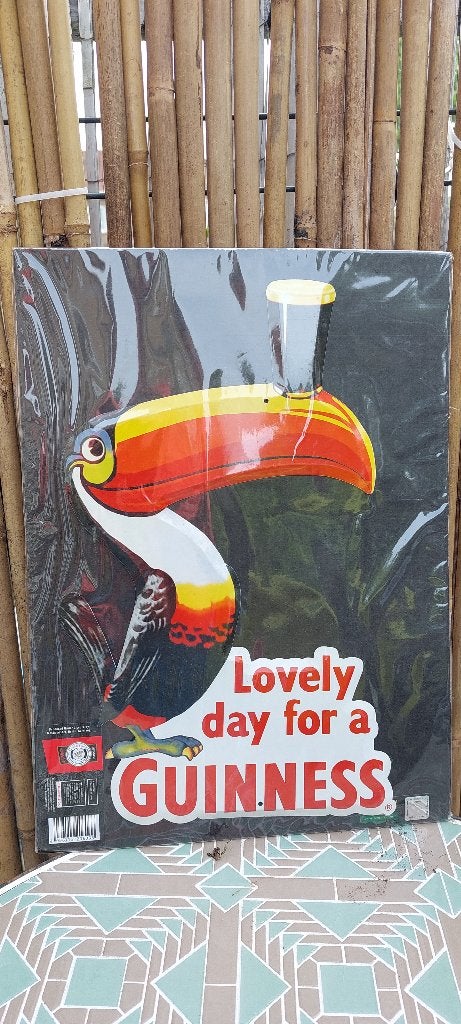 Collectorsitem: reclamebord Guinness toucan nieuw in verpakk, Verzamelen, Ophalen of Verzenden, Nieuw, Reclamebord, Plaat of Schild