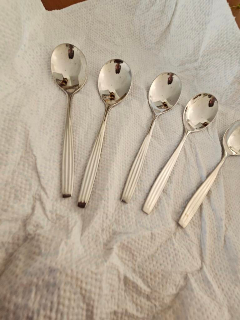 Gero zilmeta 526 Sarabande 5 koffielepeltjes theelepeltjes, Ophalen of Verzenden, Zo goed als nieuw, Rvs of Chroom