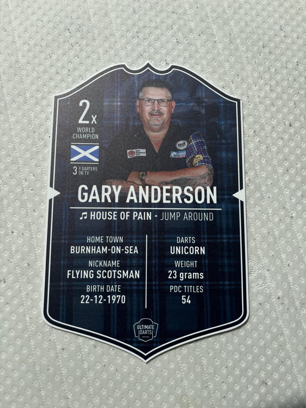 Ultimate Card Gary Anderson - Special Formaat Darts Kaart, Ophalen of Verzenden, Zo goed als nieuw, Overige sporten, Spelerskaart