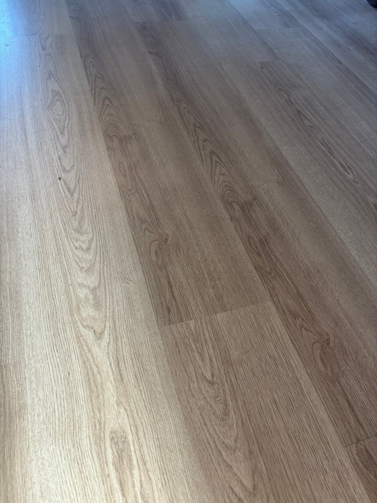 Licht eiken houtlook kliklaminaat – ca. 45 m² – goede staat, Ophalen, 50 tot 150 cm, Zo goed als nieuw, 10 m² of meer
