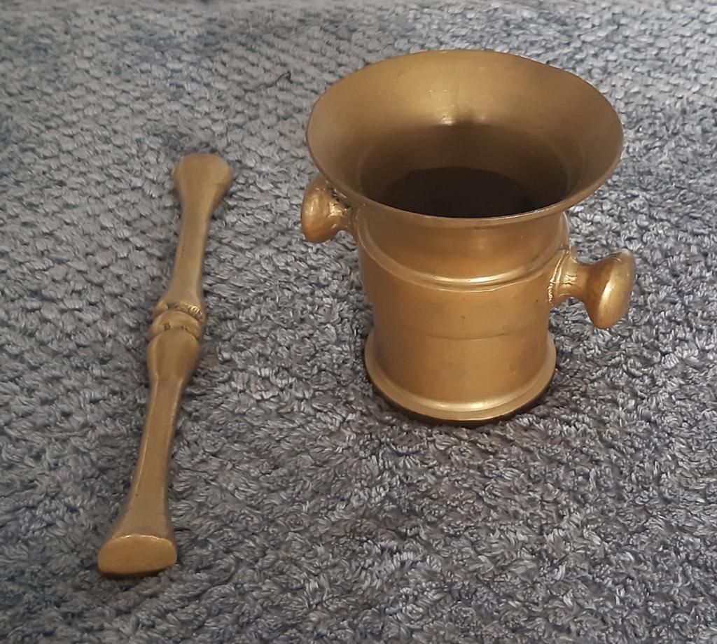 Antieke Bronzen Vijzel met Stamper - Kruiden en Specerijen, Antiek en Kunst, Ophalen of Verzenden