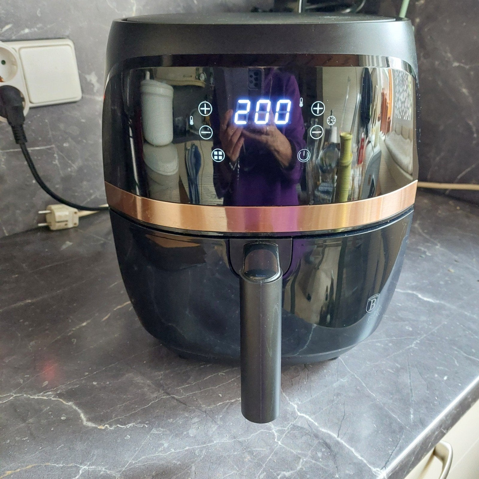BerlingerHaus Airfryer - Zwart/Roségoud, Witgoed en Apparatuur, Ophalen of Verzenden, Gebruikt, Airfryer, Minder dan 750 gram