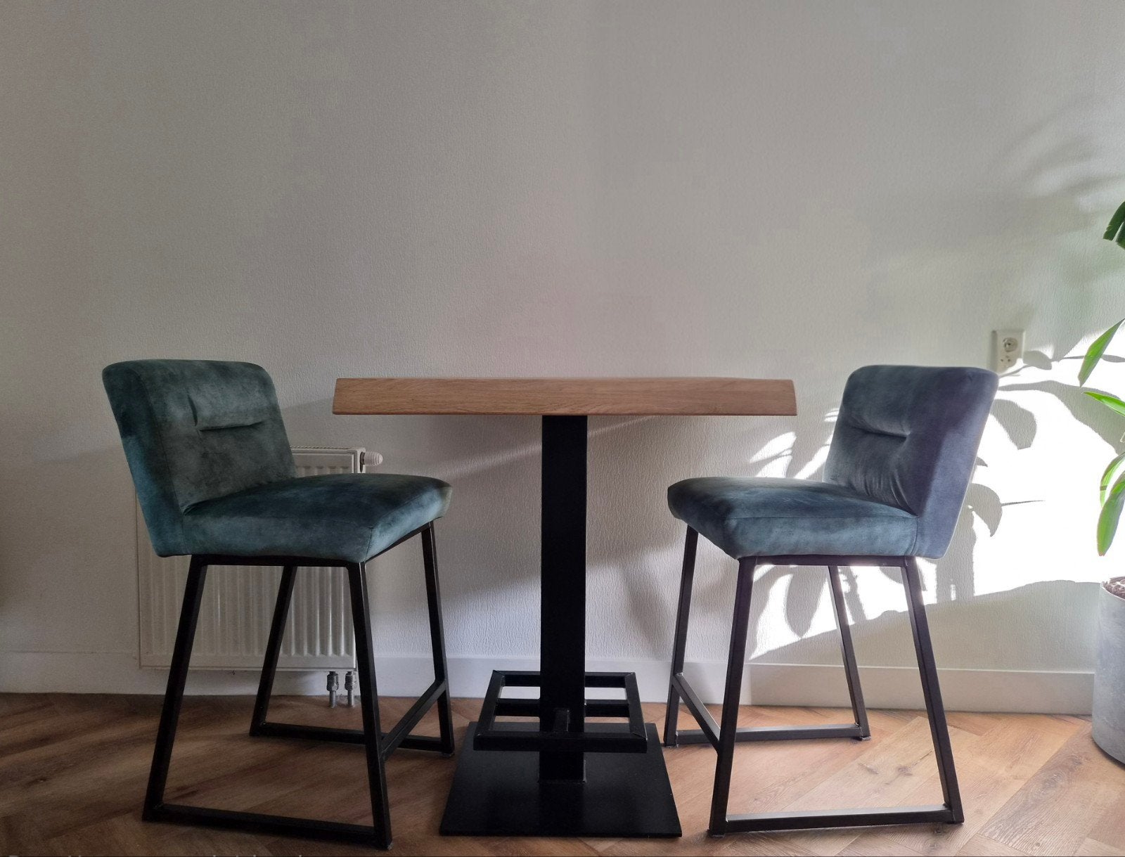 Complete Eleanora Barset met 2 Lennart Barstoelen, Ophalen, 50 tot 100 cm, Vierkant, Tot twee personen