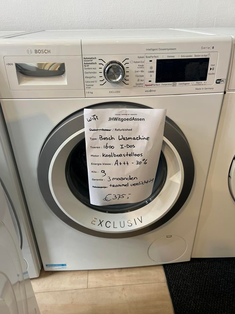 Bosch wasmachine met I-dos en 🛜 . Garantie en bezorgd., Witgoed en Apparatuur, Wasmachines, Refurbished, Voorlader, 8 tot 10 kg