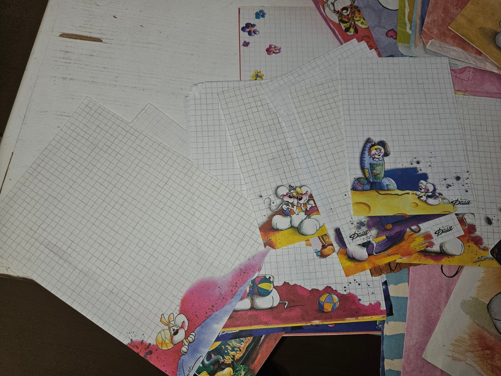 Diddl blaadjes - Diverse ontwerpen en figuren, Verzamelen, Ophalen of Verzenden, Verschillende figuren, Zo goed als nieuw, Papier, Kaart of Schrift