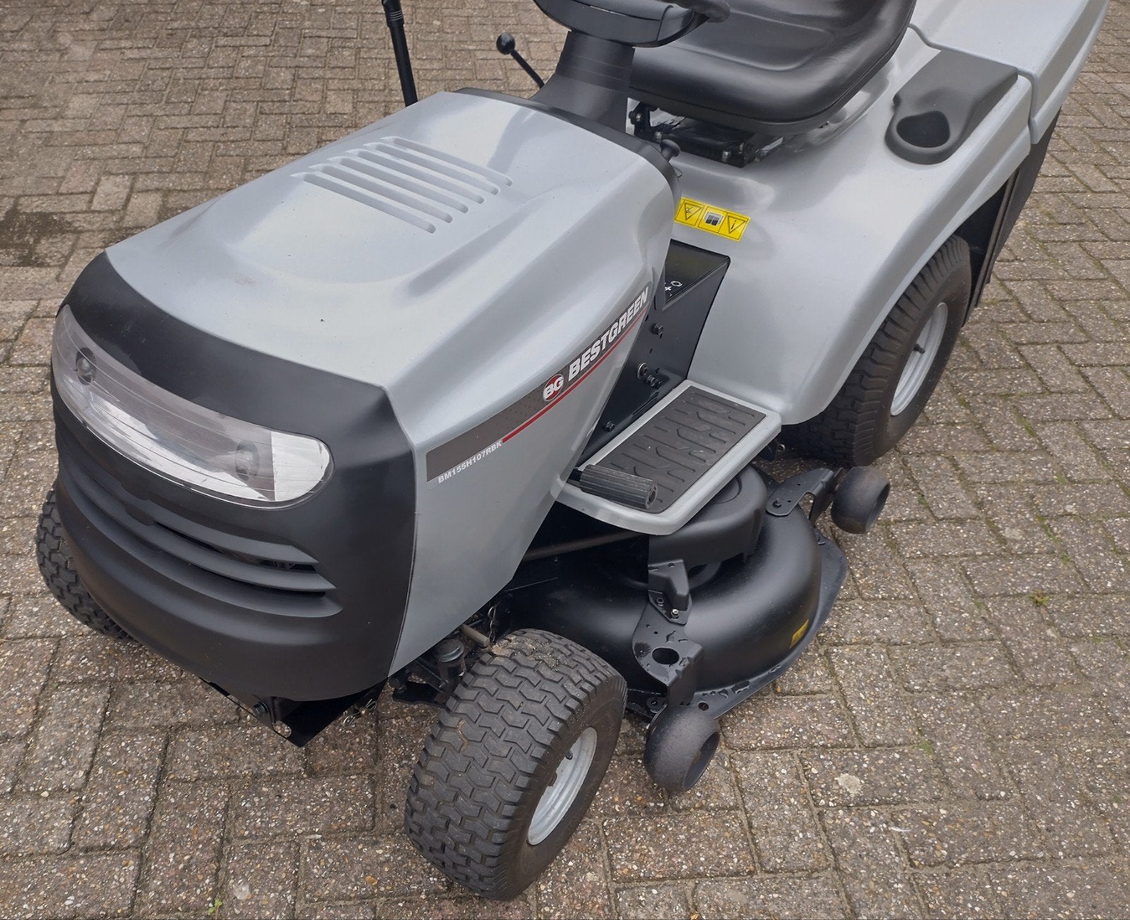 Zitmaaier met opvangbak, Ophalen, Gebruikt, Elektrische starter, 90 tot 120 cm