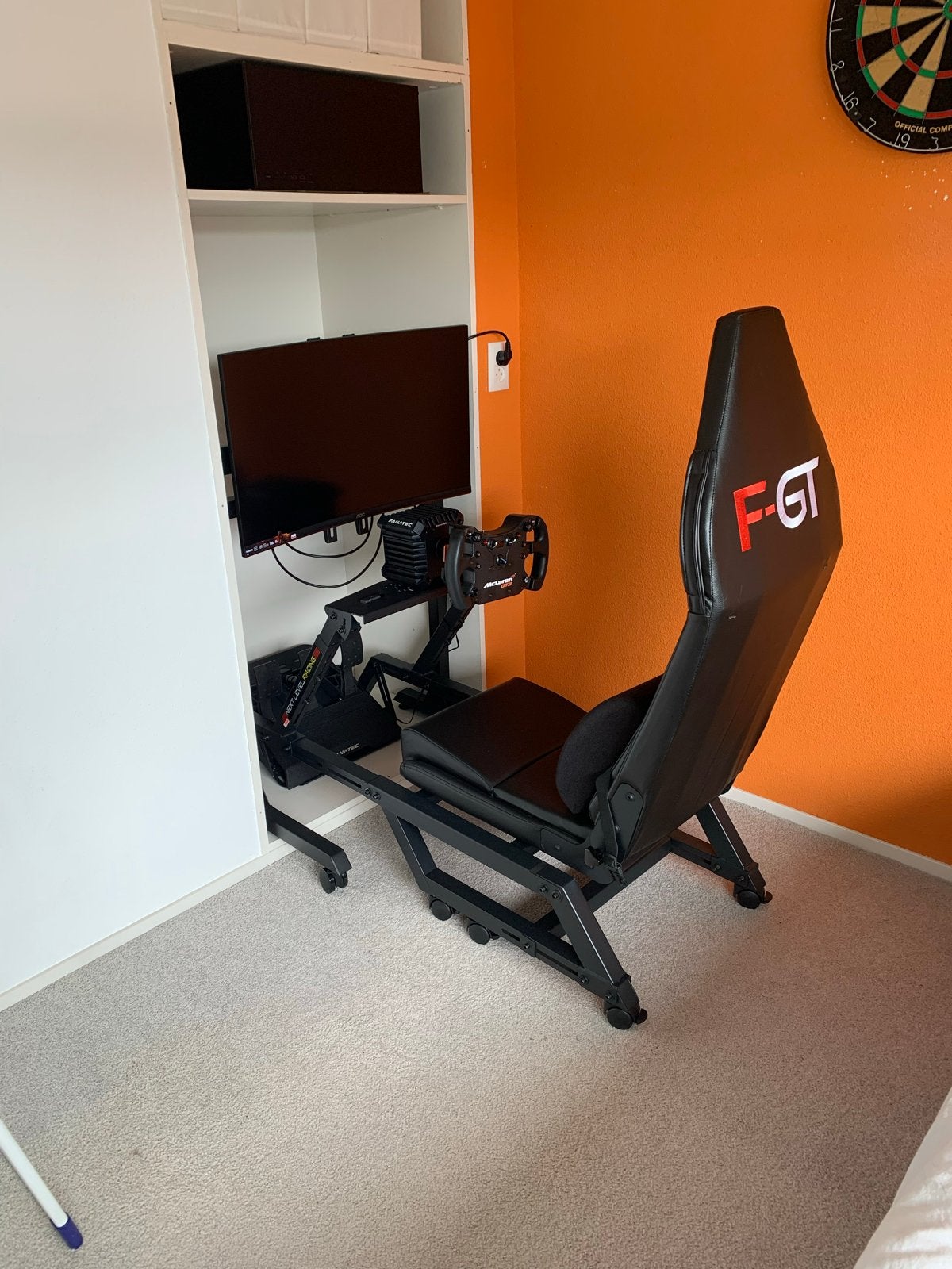Complete Sim Rig: Fanatec CSL DD 8nm, CSL Elite Pedals v2, Ophalen, Racestoel, Zo goed als nieuw, Direct drive