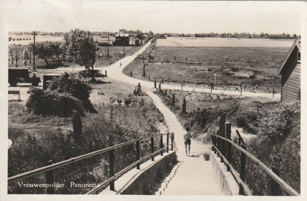 VROUWENPOLDER Panorama Trap 1953, Verzamelen, Verzenden, 1940 tot 1960, Gelopen, Zeeland