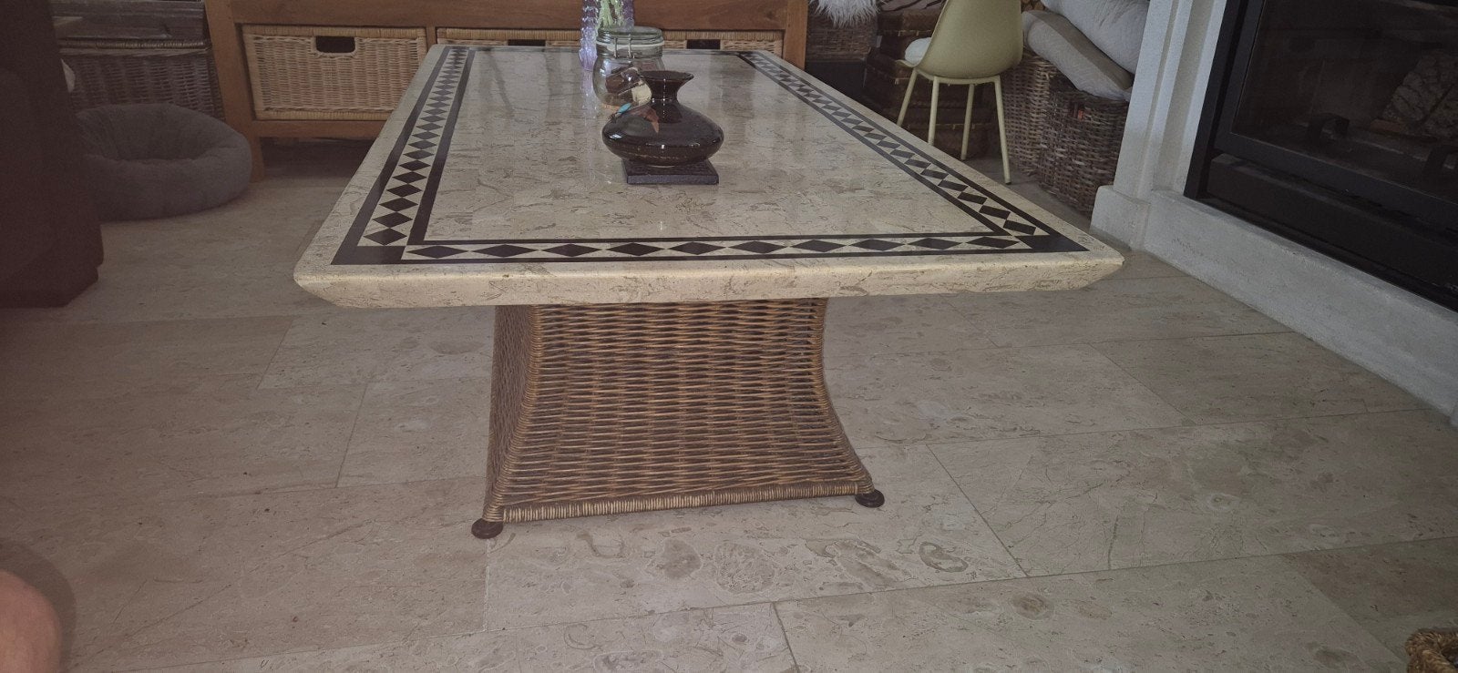 Salontafel met 2 bij passende bijzettafeltjes, Ophalen, Overige materialen, Gebruikt, 100 tot 150 cm