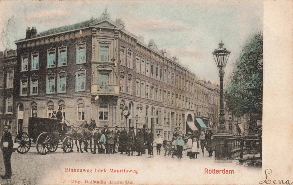 Rotterdam Binnenweg hoek Mauritsweg M8244, Ophalen, Voor 1920, Gelopen, Zuid-Holland