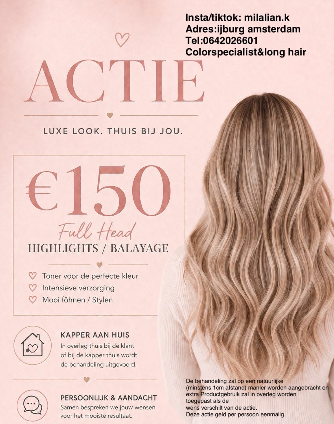 Balyage/balayage/highlights/kappersbeurt/haarkleuring, Ophalen of Verzenden, Zo goed als nieuw