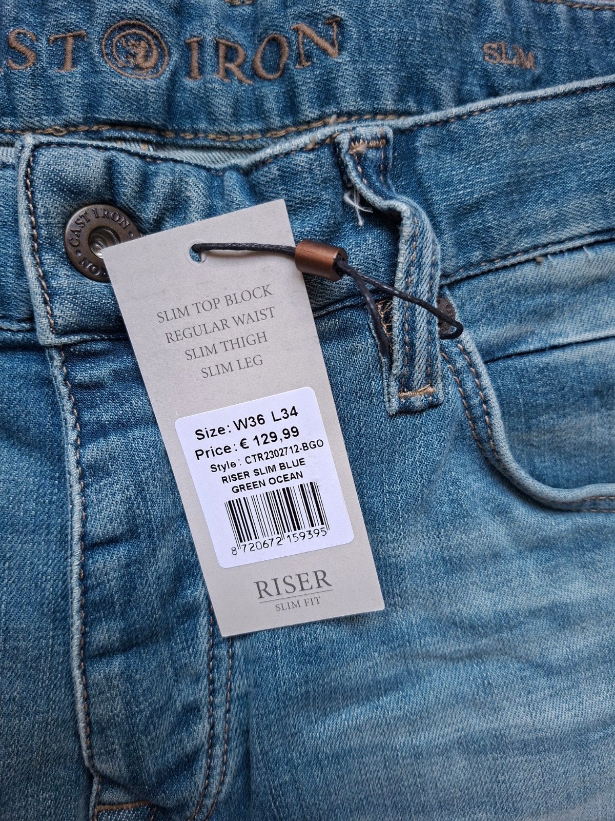 CAST IRON Riser slimfit jeans W36 L34, W36 - W38 (confectie 52/54), Blauw, Nieuw, Ophalen of Verzenden
