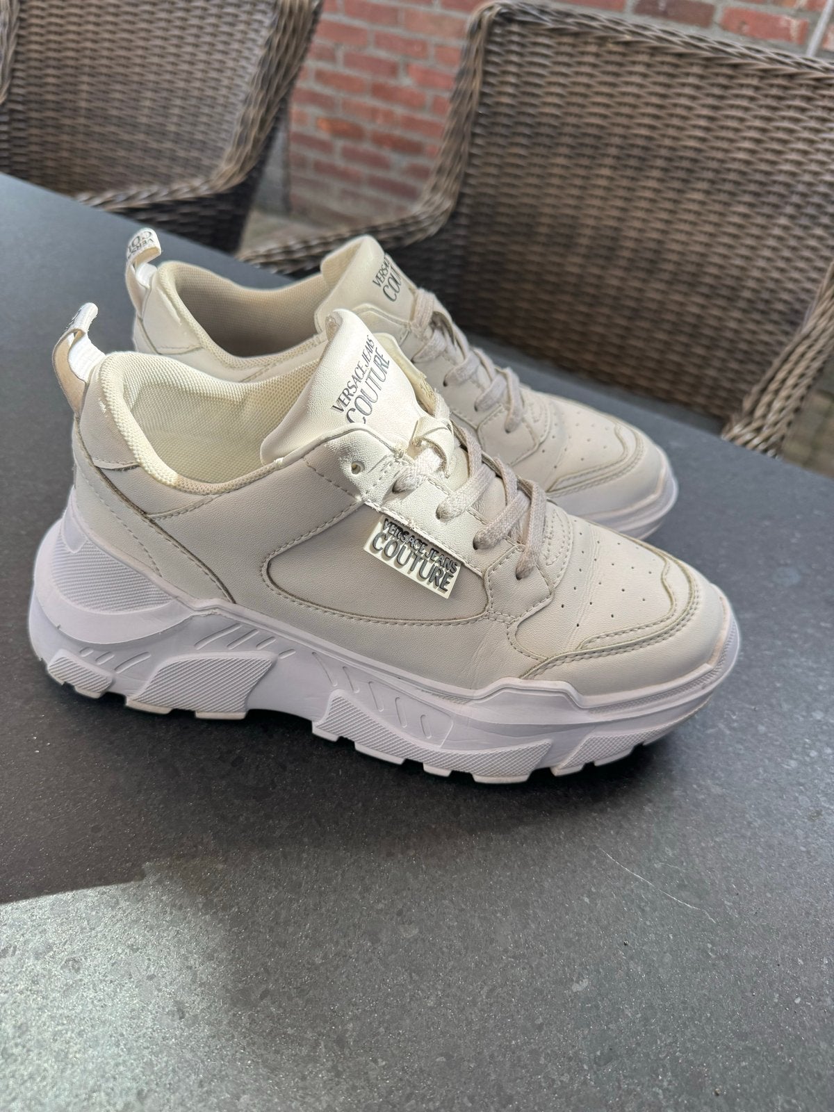 Versace Jeans Couture Sneakers Maat 38, Wit, Ophalen of Verzenden, Sneakers of Gympen, Gedragen