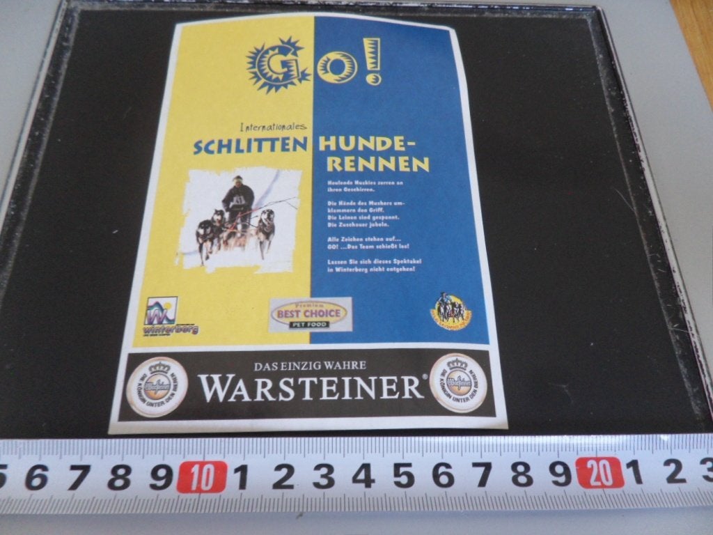 sticker WARSTEINER Schlitten Hunde - Rennen  Winterberg, Verzamelen, Ophalen of Verzenden, Zo goed als nieuw