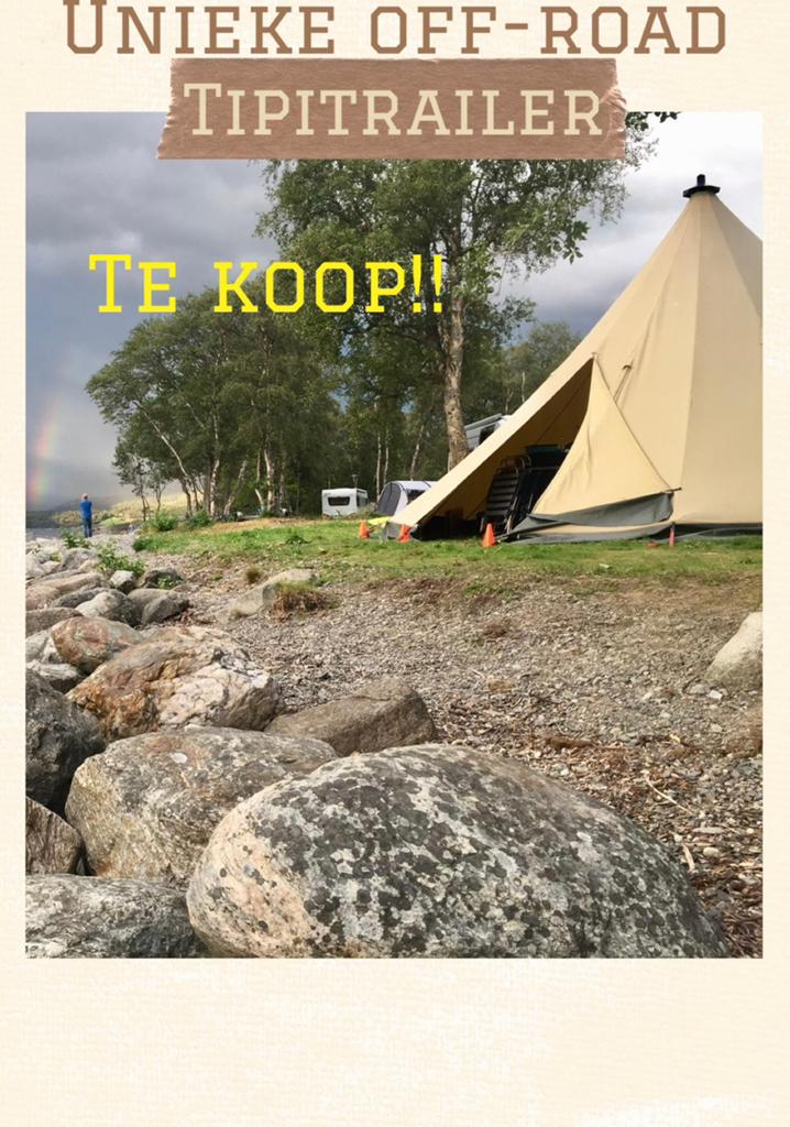 Unieke TIPI tenttrailer met kachel - Avontuurlijk kamperen!, Caravans en Kamperen, Beige, Aanwezig, Tot en met 4, Ophalen
