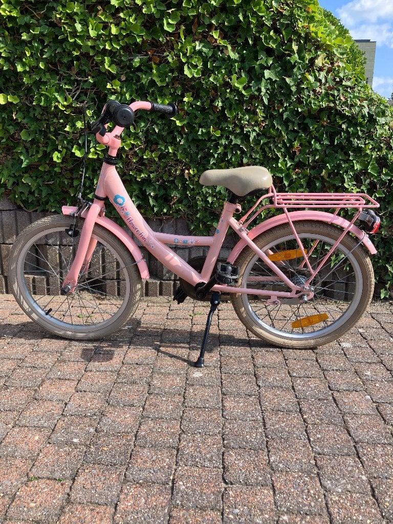 Bike Fun Kids Flower Fun 18 inch meisjesfiets – roze, Fietsen en Brommers, Ophalen, Gebruikt, Terugtraprem, 18 inch