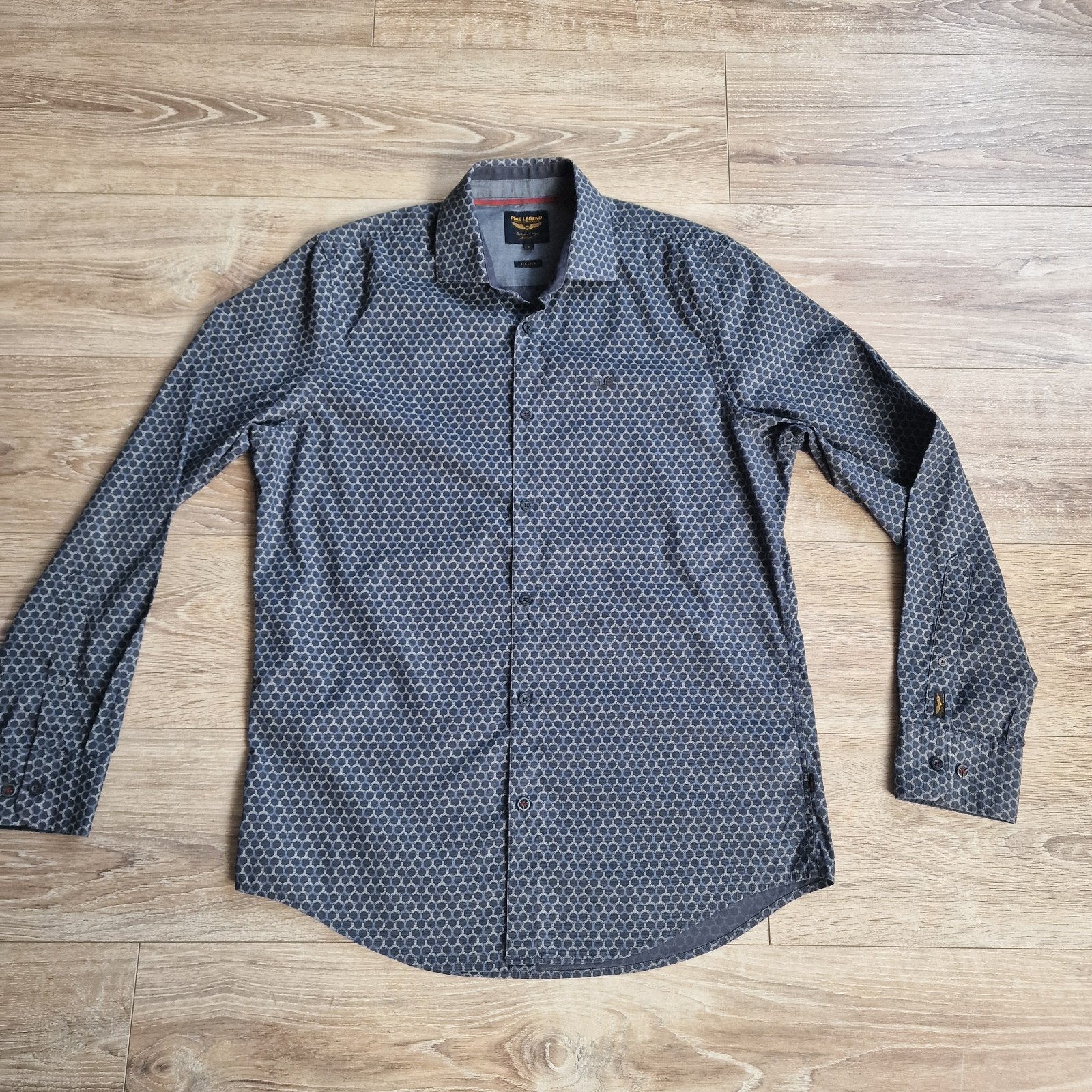 Pme Legend blouse lange mouw maat L. Strech. Grijs print., Kleding | Heren, Overhemden, ., Pall Mall PME Legend, Ophalen of Verzenden