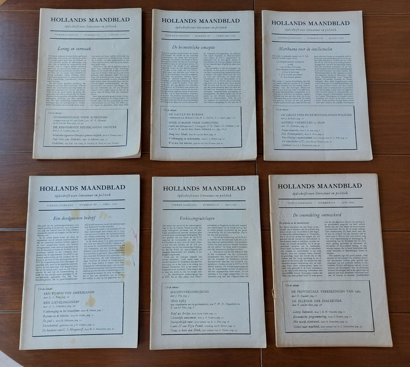 Hollands Maandblad -  uit 1963 en 1964, Boeken, Ophalen, Gelezen, Overige typen