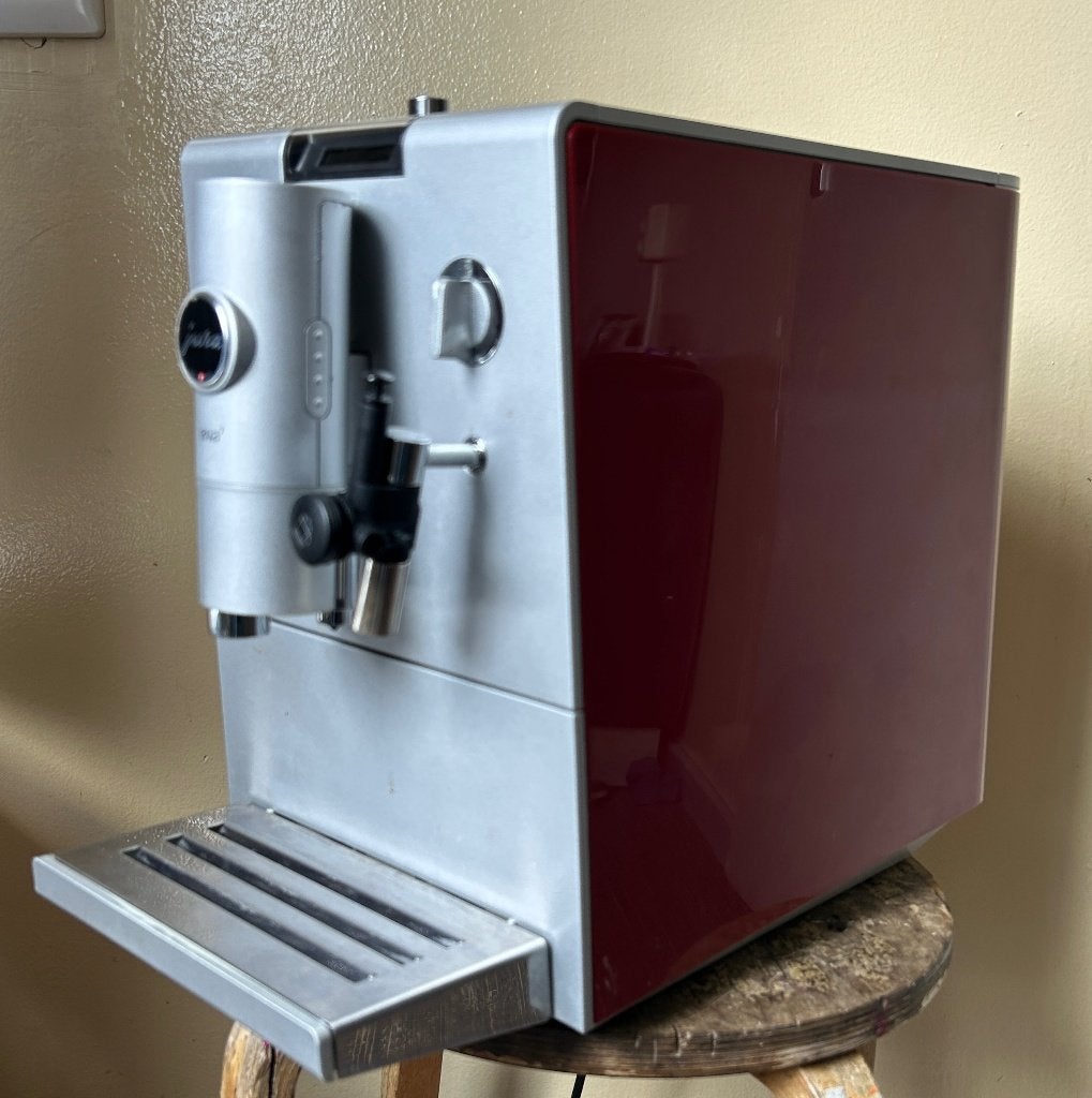 Jura Ena 7 met rode zijpanelen, Ophalen, 10 kopjes of meer, Koffiemachine, Gemalen koffie