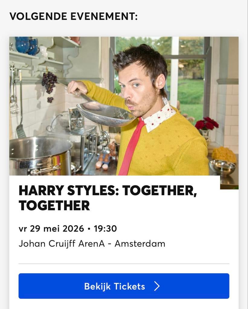 Harry Styles Concert 29 Mei 2 tickets, Twee personen, Mei