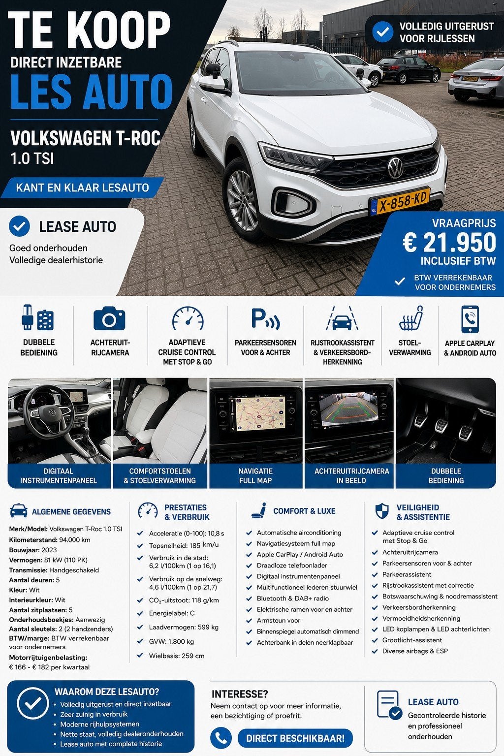 Lease overname Les auto, Ophalen of Verzenden
