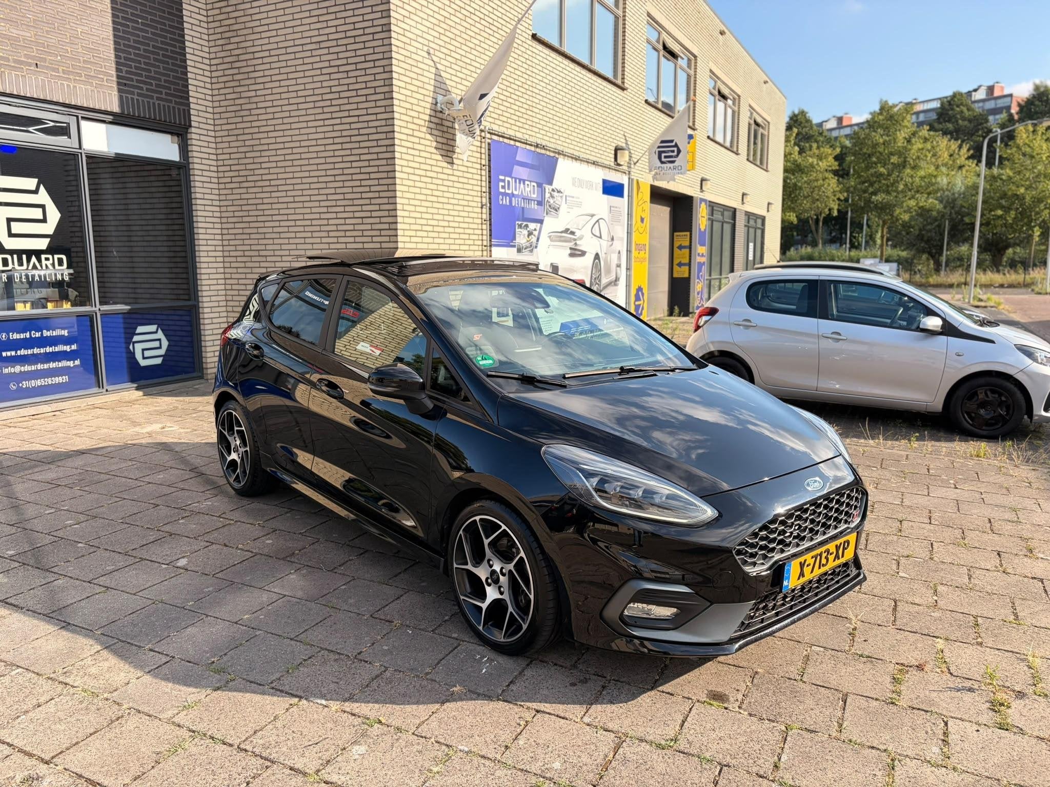 Ford Fiesta 1.5 EcoBoost ST-3 Pano/Keyless/B&O/Full optie, Auto's, Ford, Voorwielaandrijving, Euro 6, Leder en Stof, Zwart