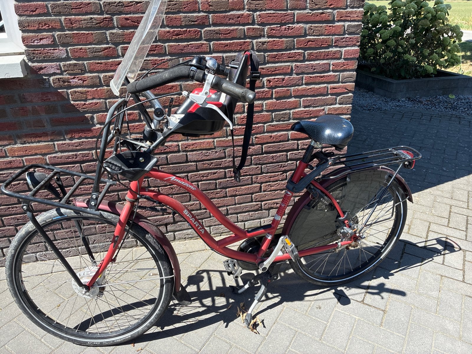 Sparta transportfiets met kinderzitje en windscherm, Ophalen, Sparta, Trommelrem, 53 tot 56 cm