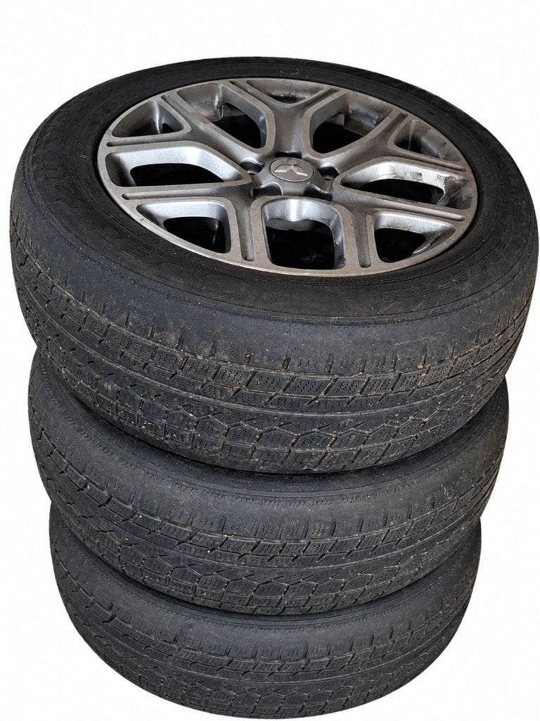 4 Mitsubishi velgen met banden – complete set, Ophalen, 18 inch, Gebruikt, Banden en Velgen