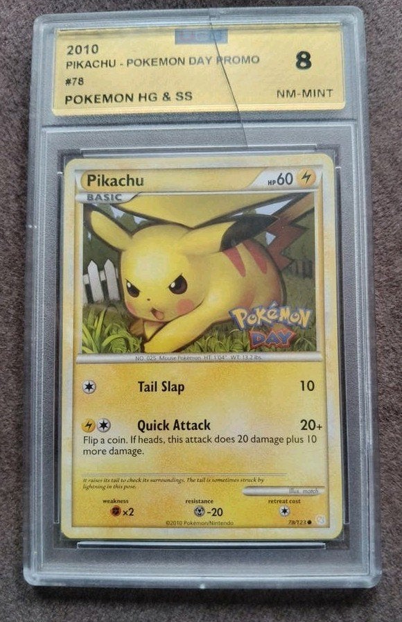 Pikachu Pokemon Day Promo #78 NM-MINT 8 Graded Kaart