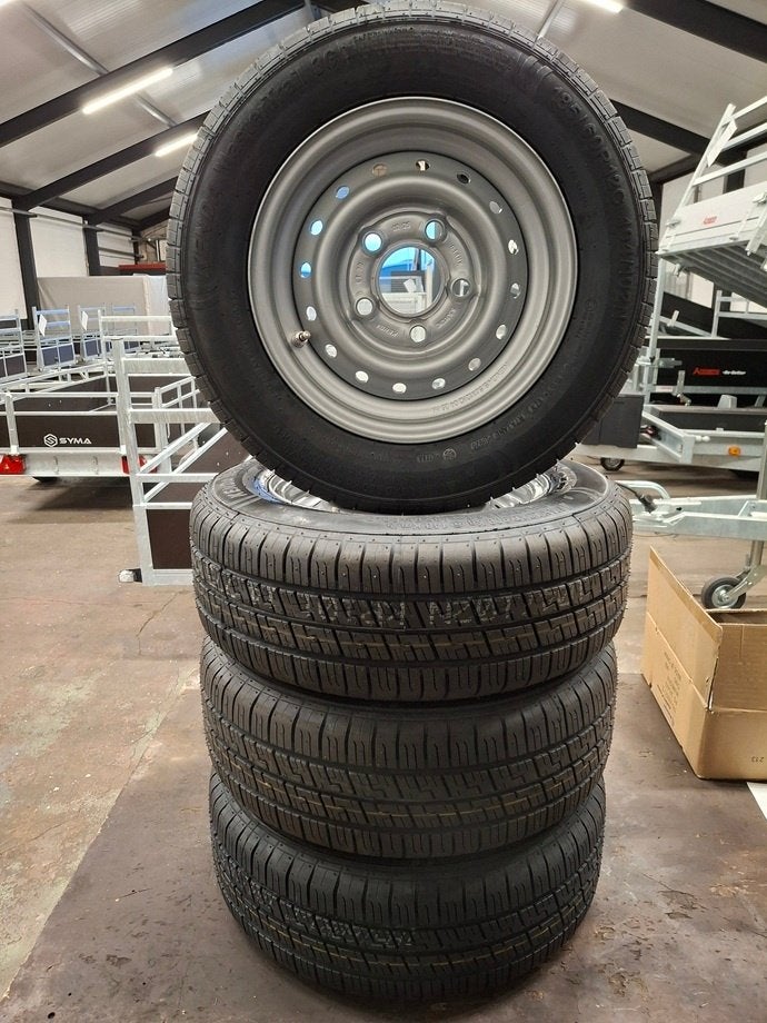 Voorraad ACTIE banden aanhangwagen 185/60R12C met velg 5x112, Ophalen, Nieuw