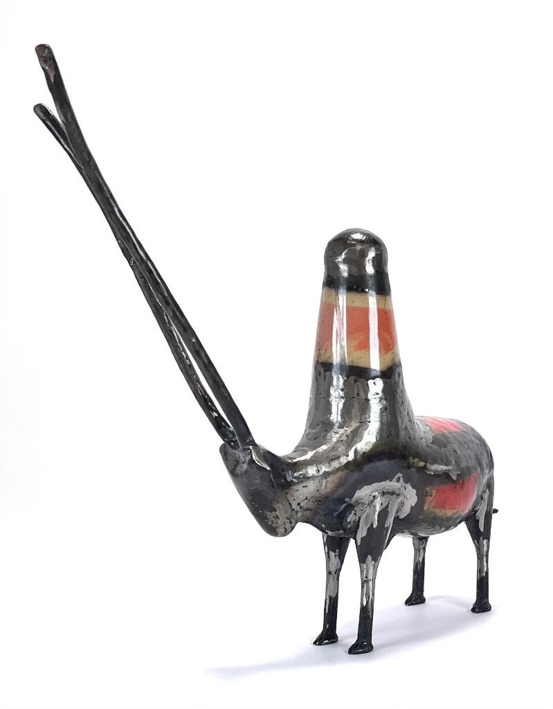 8. Metalen beeld - Madagaskar, 20e eeuw, Ophalen of Verzenden, Zoogdier, 20 - 50 cm, Beeld
