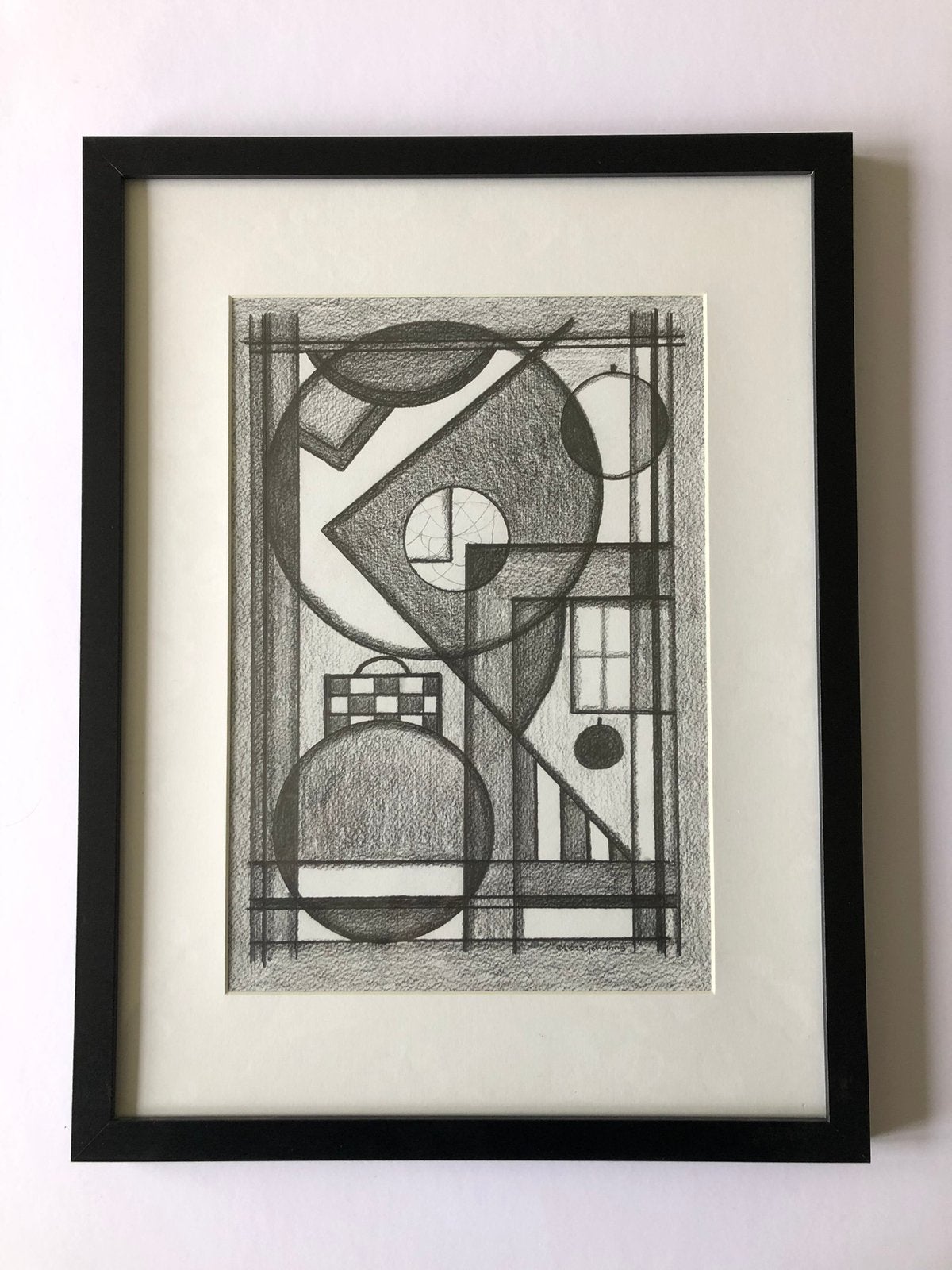Abstracte tekening geometrische kunst origineel, Ophalen of Verzenden