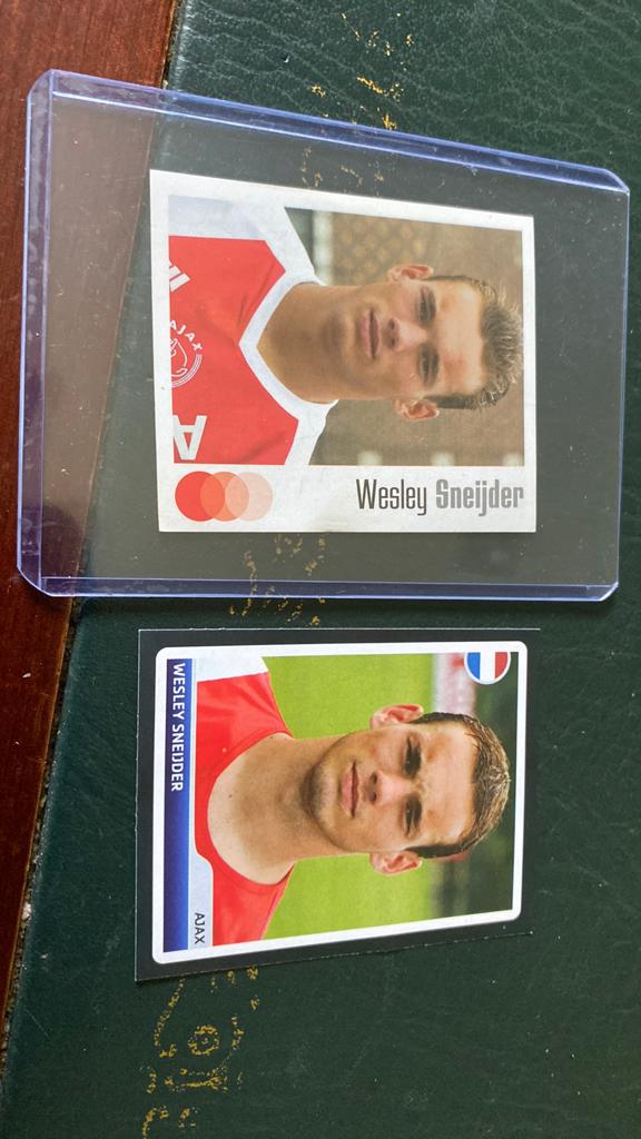 2 x panini ajax sneijder, Ophalen of Verzenden, Zo goed als nieuw, Ajax, Poster, Plaatje of Sticker