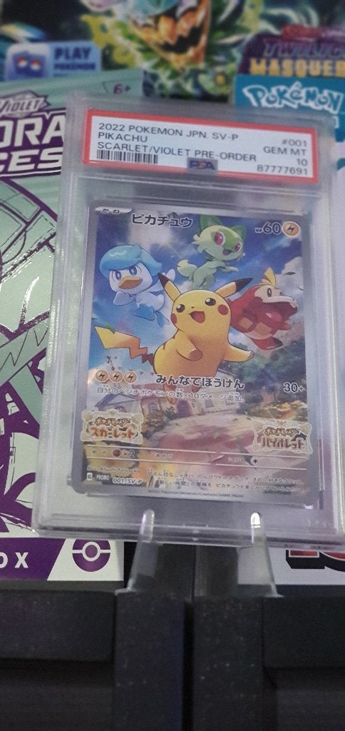 PSA 10 Pikachu pre-order promo japanese, Ophalen, Zo goed als nieuw, Losse kaart, Foil