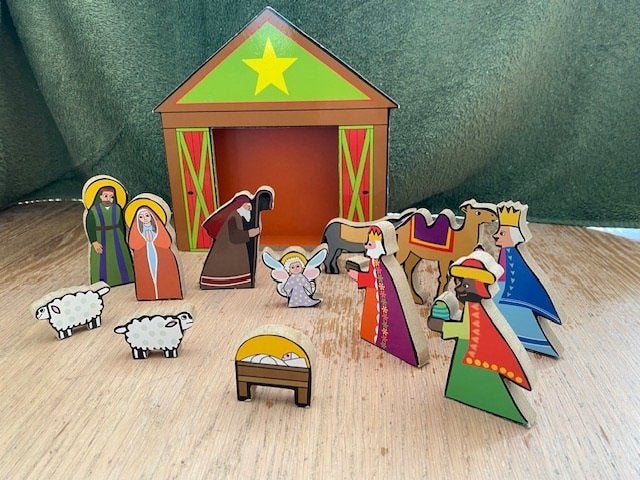 kerststalletje voor kinderen van hout, Ophalen of Verzenden, Zo goed als nieuw