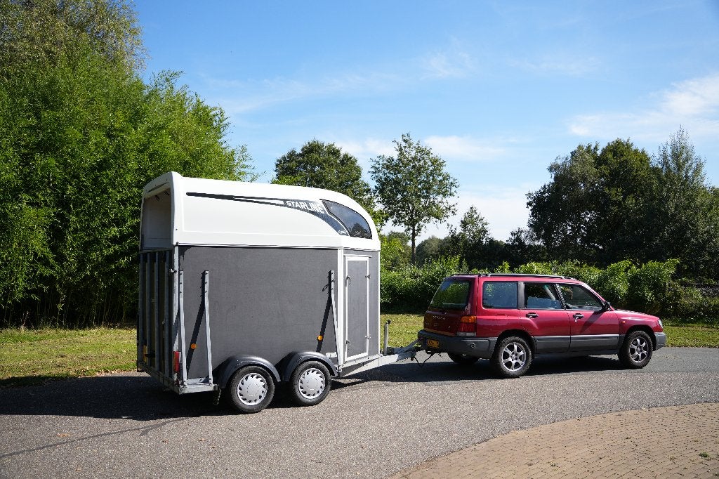 Atec 2 paards paardentrailer met zadelkamer, Dieren en Toebehoren, Ophalen, Gebruikt, Hout, 2-paards trailer