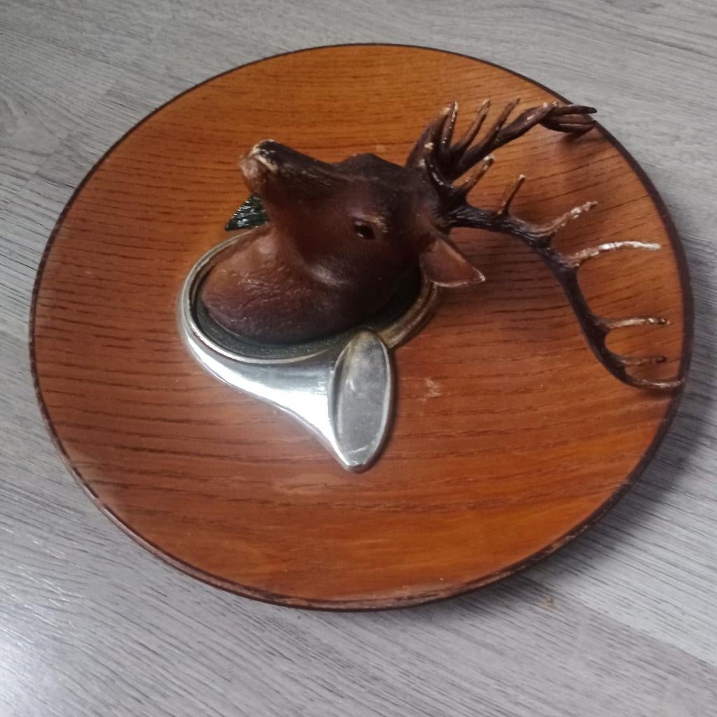 Vintage kunstof herten hoofd sculptuur wanddecoratie, Huis en Inrichting, Woonaccessoires | Wanddecoraties, Ophalen of Verzenden