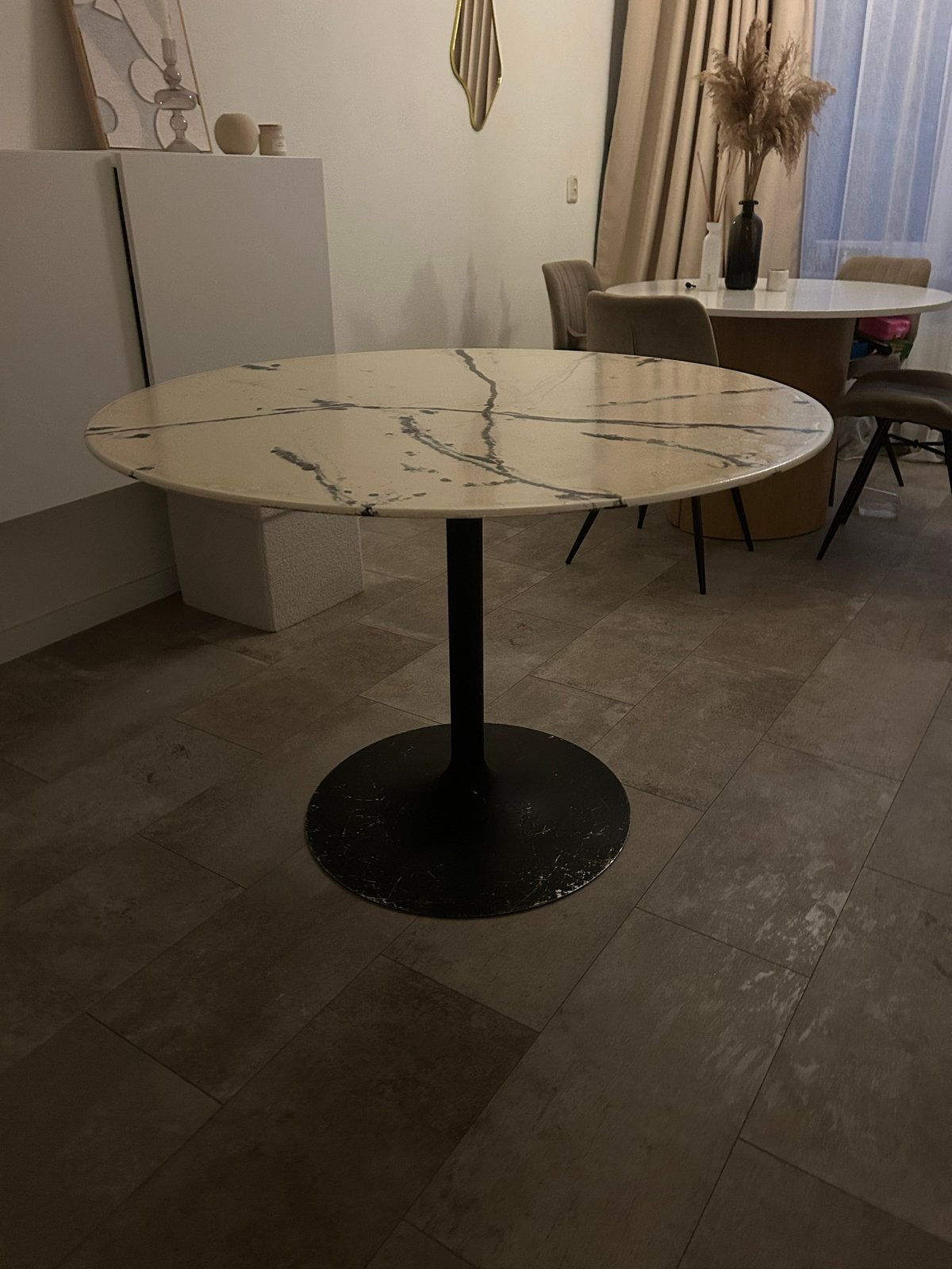 Oude ronde eettafel, Ophalen, Overige materialen, Gebruikt, 100 tot 150 cm