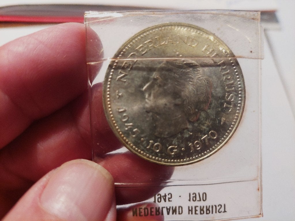 Zilveren tien gulden munt in originele verpakking (1970), Postzegels en Munten, Koningin Beatrix, Zilver, Ophalen of Verzenden