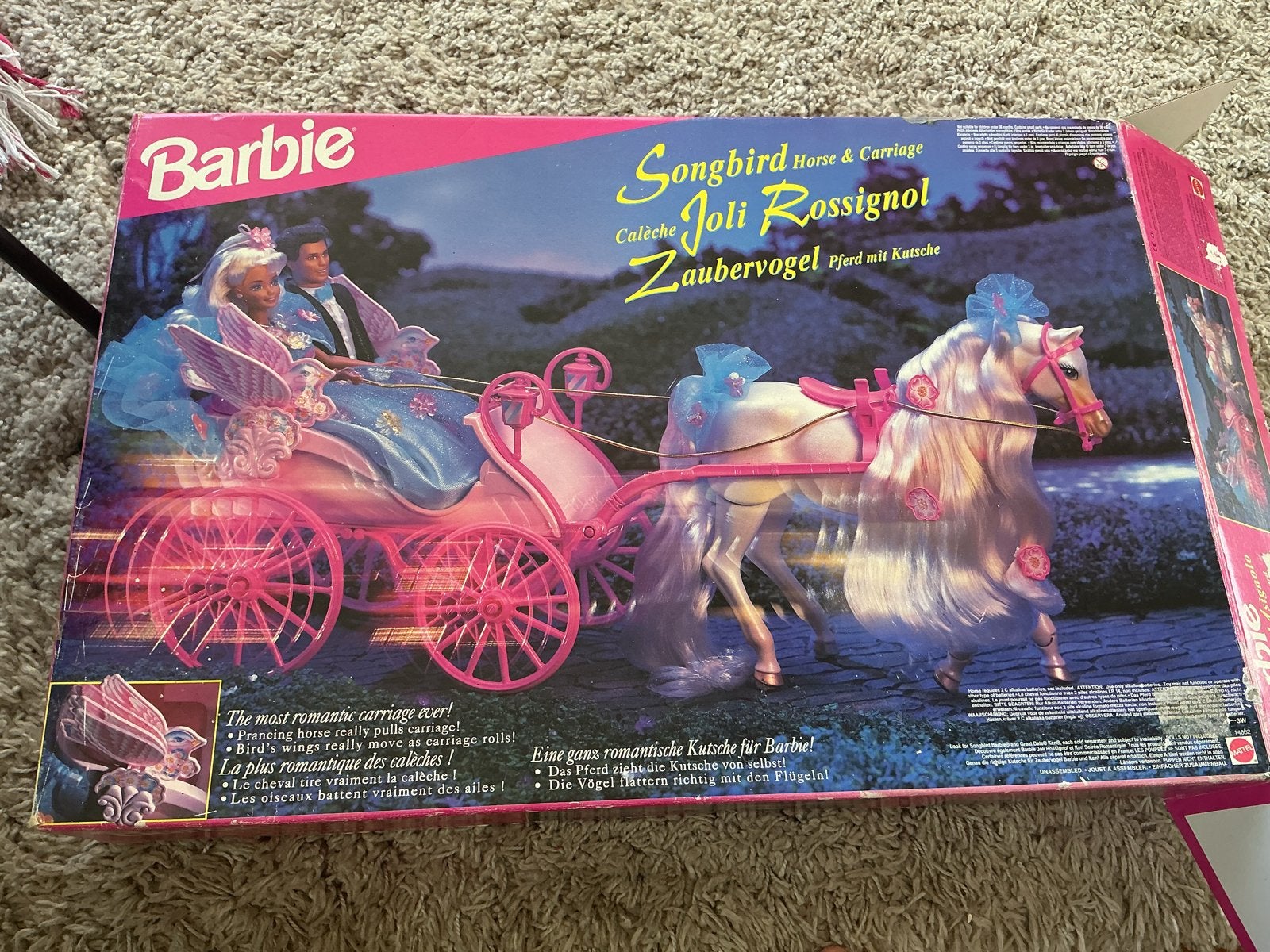 Barbie Songbird Horse & Carriage (1996) met doos 14862, Ophalen of Verzenden, Gebruikt, Barbie
