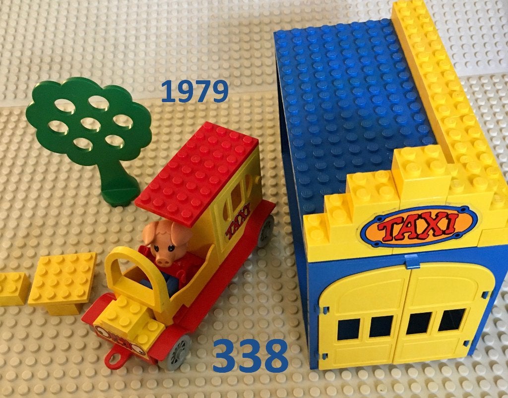 Lego Fabuland 338 / 128 Taxi Station met boekje, Gebruikt, Overige thema's, Lego, Ophalen of Verzenden