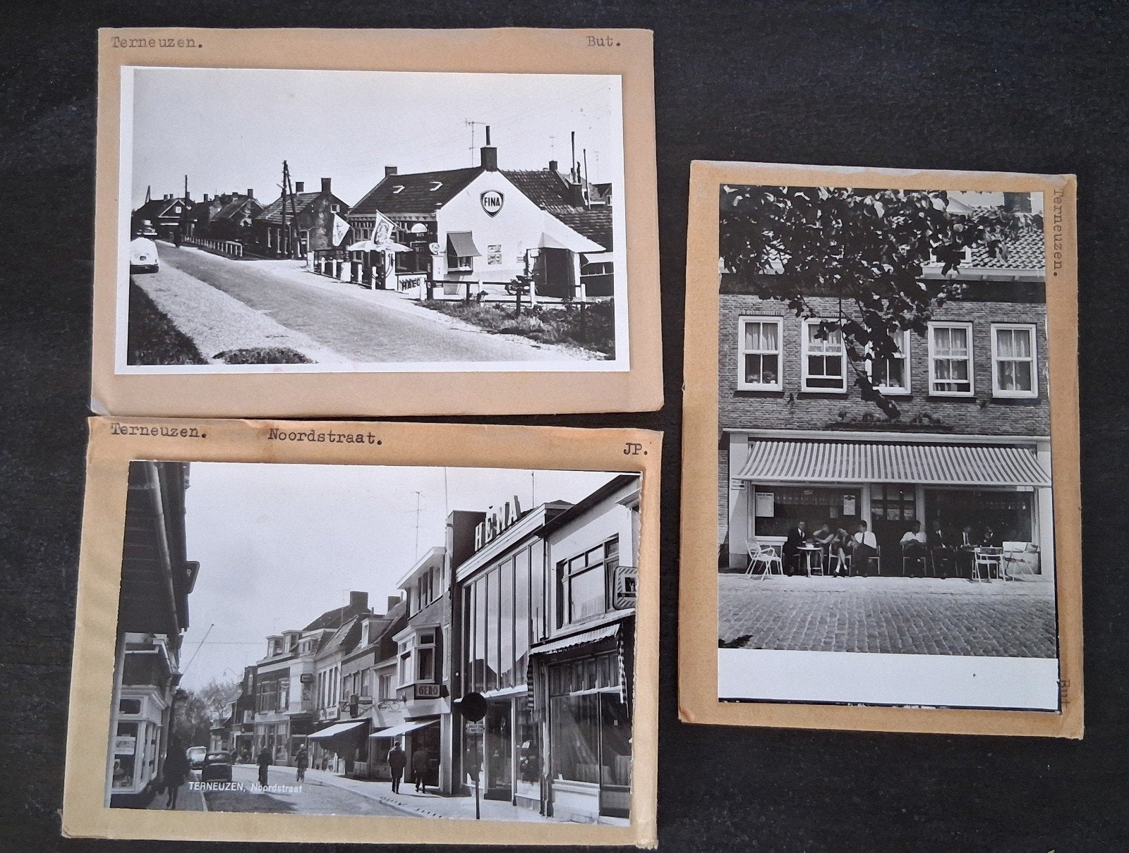 Terneuzen, 5 x glasplaat. (2 x Hotel, 1 x oldtimer, Ophalen of Verzenden, 1960 tot 1980, Ongelopen, Zeeland