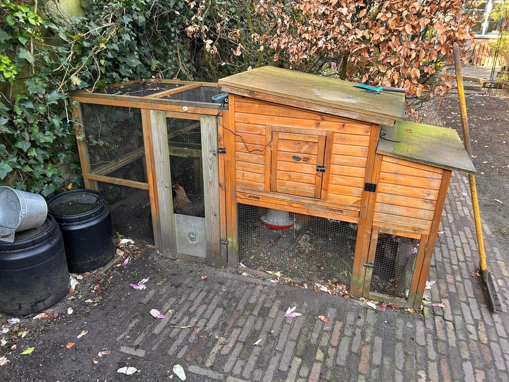 Kippenhok 230x80x120, Omlet wifi kippendeur , 4 kriel kippen, Dieren en Toebehoren, Pluimvee | Toebehoren, Ophalen, Gebruikt, Kippenhok of Kippenren
