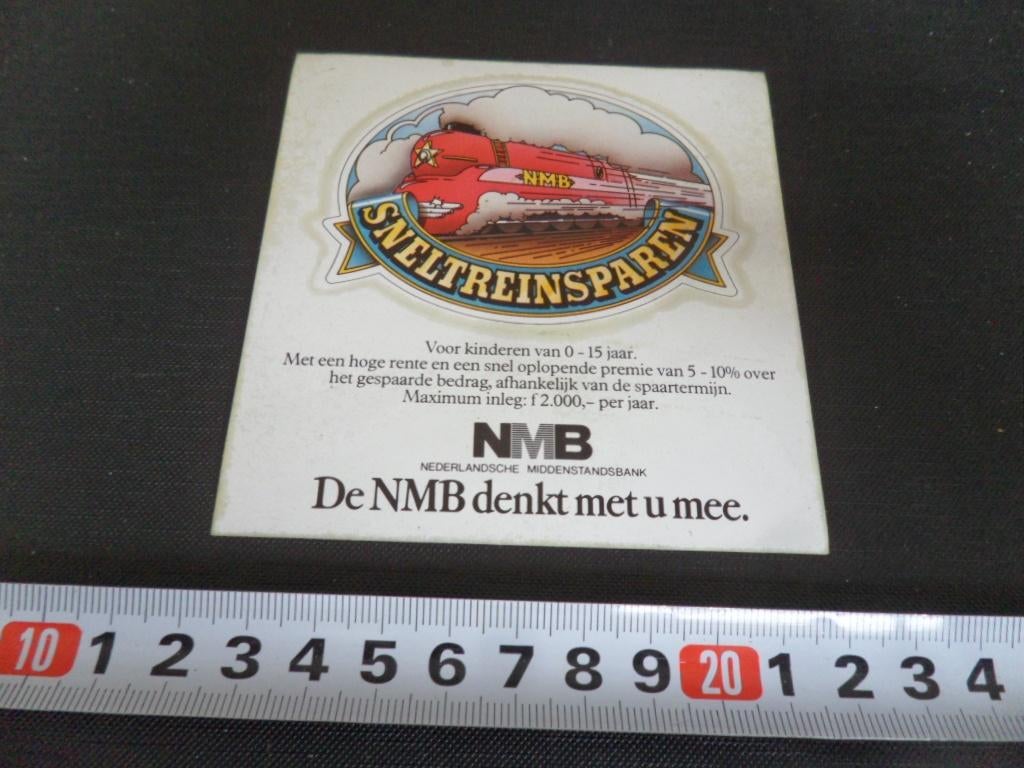 sticker NMB bank sneltrein sparen *, Verzamelen, Ophalen, Zo goed als nieuw