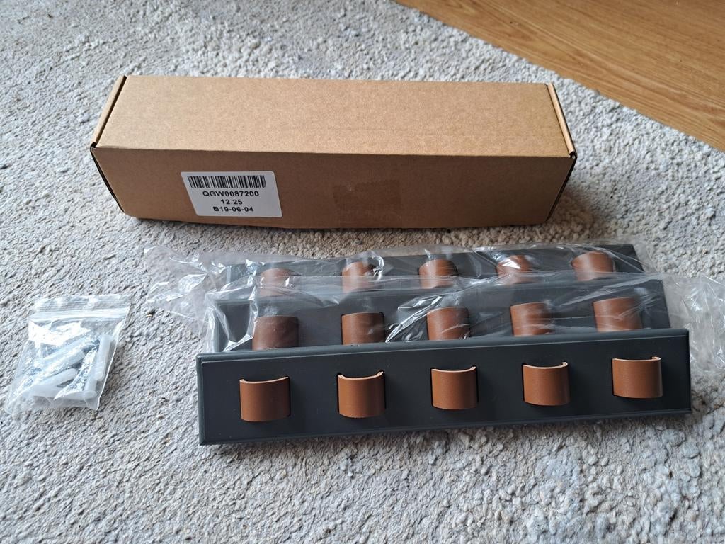 Zonnebrilhouder organizer antraciet grijs bruin leer, Ophalen, Nieuw