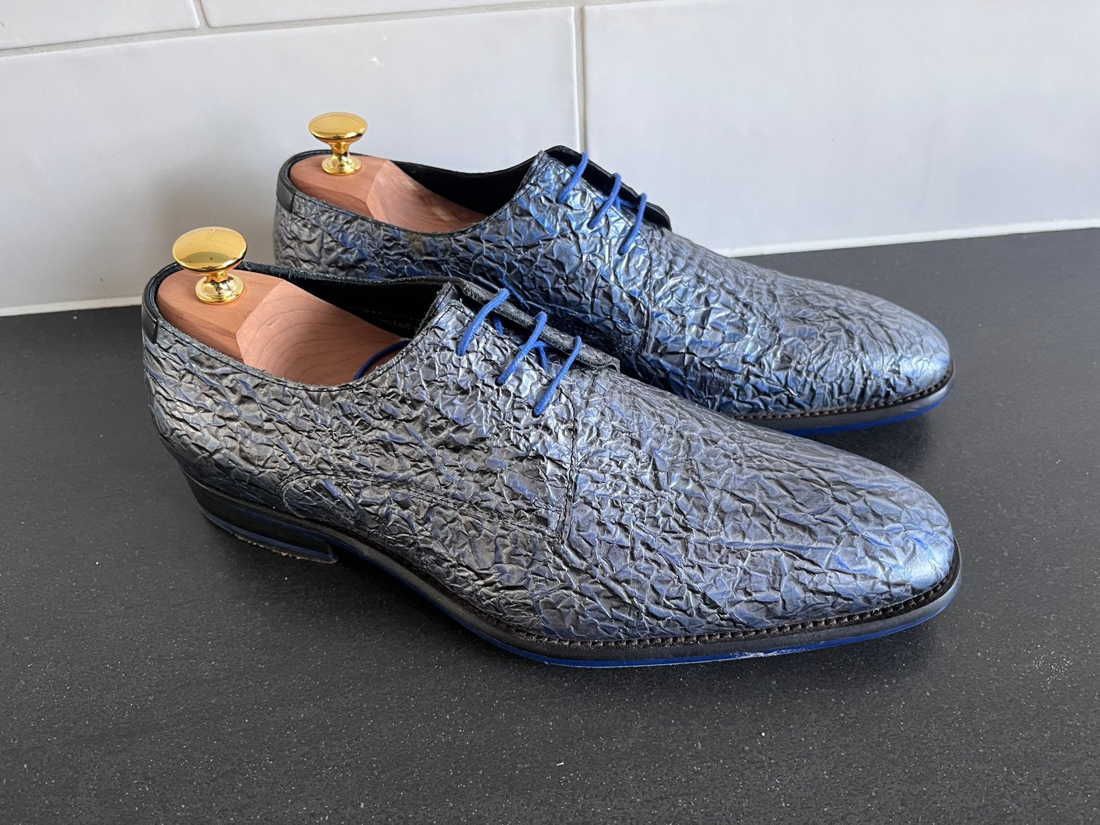 Floris van Bommel herenschoenen 7.5 / 41.5 weinig gedragen, Floris van Bommel, Blauw, Floris van Bommel, Ophalen of Verzenden