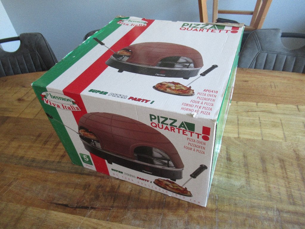 NIEUW Bestron Quartetto Pizzarette 4 personen pizzaoven, Minder dan 45 cm, Pizzaoven, Nieuw, Ophalen of Verzenden