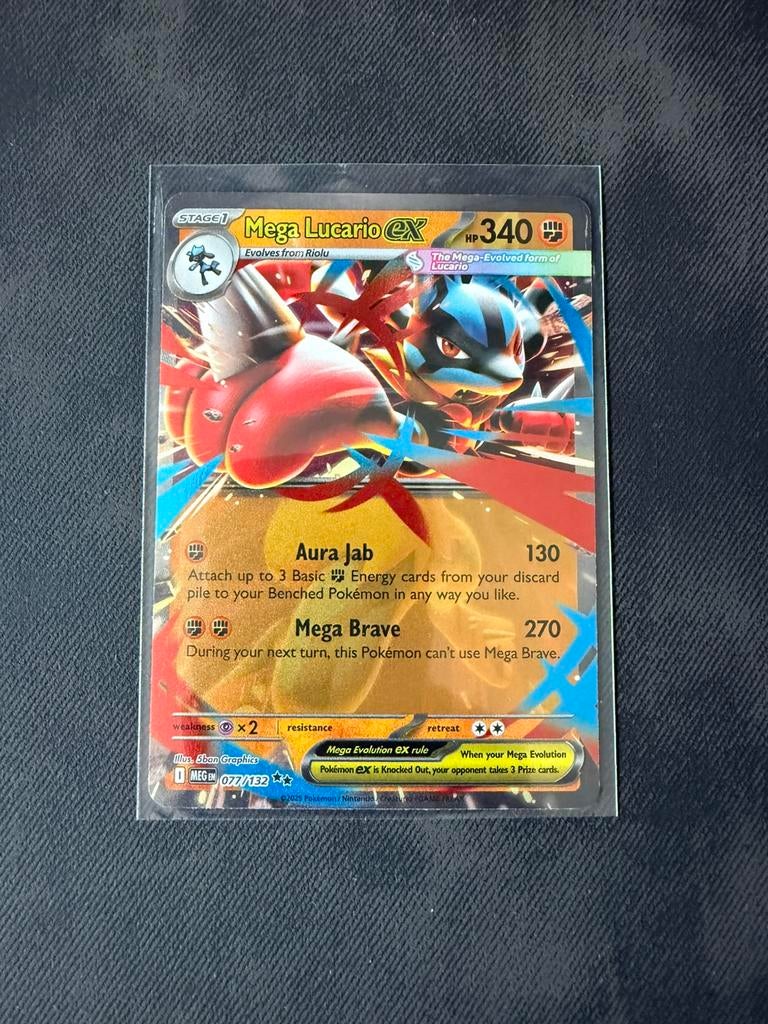 Mega Lucario EX 077/132, Ophalen of Verzenden, Zo goed als nieuw
